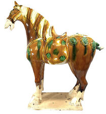 Chinese Tang Dynasty Style Glazed Ceramic Horse Handmade Artistic Statue picture