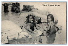 Mexico Postcard View of Water Nymphs Two Girl Kids c1910 Antique Unposted picture