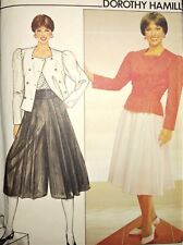 1980s uncut sewing pattern ~ VERY WIDE CULOTTES jacket ~ size 12-14-16   picture