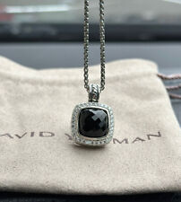 DAVID YURMAN Albion Sterling Silver 7mm Black Onyx Pave Diamond  Necklace picture
