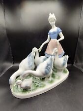 Vtg Gerold Porzellan Girl With Geese Figurine picture