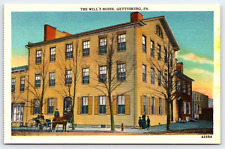 Original Old Vintage Antique Postcard The Will's House Lincoln Gettysburg, PA picture
