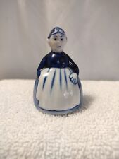 Vintage Delft Blue Dutch Girl Holland Porcelain Bell Figurine Doll picture