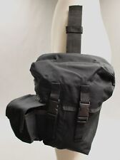 Tactical Drop Leg Utility Dump Pouch / Gas Mask Bag with Shoulder Strap - Black picture