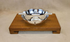 Handsome MCM 1960s Taxco, Mexico Bench-Crafted Sterling Silver Ashtray 4.2 ozt picture