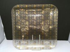 Vintage Georges Briard Clear & Gold Glass Design ~16.5