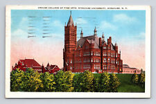c1936 Postcard Syracuse University Crouse College of Fine Arts NY New York picture