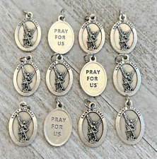 12 pc Saint St MICHAEL Archangel Charm ITALY Holy Medal rosary Silverplate NEW picture