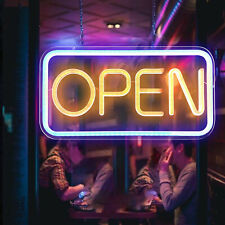 'OPEN' Silicone Neon Sign Light LED Club Creative Sign Blue & Orange 13x7