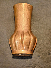 Vintage Hammered Copper Vase Ribbed Rustic Vessel picture