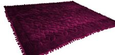 Wine Purple Velvet Quilt, Velvet Comforter, Queen Quilt, Purple King Size Quilt. picture