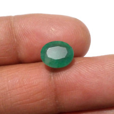 Beautiful Zambian Emerald Faceted Oval Shape 4.15 Crt Top Green Loose Gemstone picture