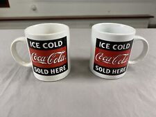 Set Of 2 Vintage Coca Cola Mugs/Cups Ice Cold Sold Here picture