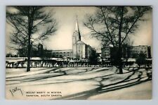 Yankton SD-South Dakota, Mount Marty In Winter, Antique, Vintage Postcard picture