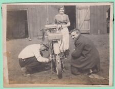 RPPC Photo of 2 Men Working on an Old Motorcycle picture