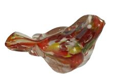 Vintage Art  Glass Miniature Cardinal Bird Red Yellow Figurine made in Japan picture