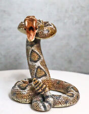 Realistic Ferocious Attacking Diamondback Rattlesnake With Fangs Bared Figurine picture