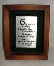 Wooden Frame 'God Grant Me Serenity' Plaque - EUC picture