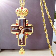 Beautiful Orthodox Pectoral Cross Religious Icon Byzantine Necklace Crucifix picture