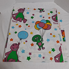 Vintage Barney Sheet Full Flat Lyons Royalton Baby Bob Balloons Stars Cutter picture