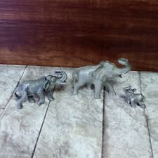  Pewter Elaphant Lot Of 3 Mini Elephants 1977 Rawcliffe & 2 Others Miniature  picture