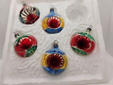 Vintage 5 Pyramid Indented Christmas Tree Ornaments  picture