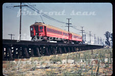 R DUPLICATE SLIDE - Pacific Electric PE 409 Trolley Electric Action on Bridge picture
