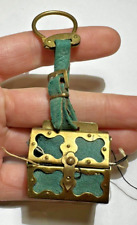 Vintage Exquisite M.B. Signed Green Sewing Kit Case Key Chain Made In Italy 4h 1 picture