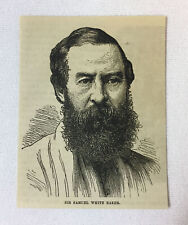 1877 magazine engraving~ SIR SAMUEL WHITE BAKER explorer/abolitionist/naturalist picture