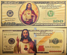 2 24k Gold Foil Pope and Jesus Banknote Christ Christianity Collectable Gift picture