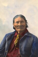 GERONIMO APACHE NATIVE AMERICAN CHEIF HAND TINTED COLOR 4X6 PHOTO POSTCARD picture