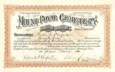 Mount Royal Cemetery - Stock Certificate - General Stocks picture