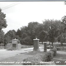 c1950s Sumner, IA RPPC Entrance to City Park Gate Rules Sign Real Photo PC A109 picture