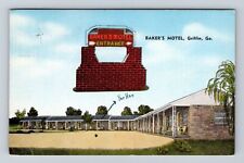 Griffin GA-Georgia, Bakers Motel, Advertising, Antique Vintage Souvenir Postcard picture