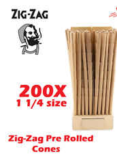 Zig-Zag 1 1/4 Size Unbleached Pre rolled Cone 200 Cones  picture