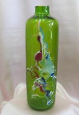 VINTAGE ARTIST HAND PAINTED CRYSTAL GLASS VASE picture