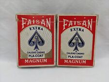 Set Of (2) *INCOMPLETE* Vintage Faisan Extra Magnum 482 Mexican Playing Cards picture