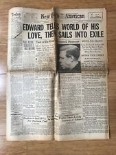 December 12, 1936 new York American king Edward Farewell message picture
