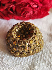 Vintage Decorator Collection Brown Rhinestone Resin Jewelry 2.6cm Button ref 127 picture