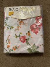 Vintage Pequot Double Flat Sheet Floral  Garland Linens NOS Luxury Muslin picture