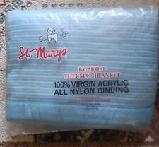 Vintage St. Mary's Balmoral Thermal Blue Blanket Twin Double Size picture