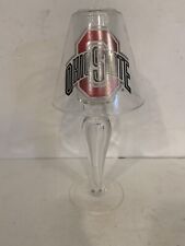 Vntg Ohio State Buckeyes Football Glass Candle Holder Lamp Shade Style Top RARE picture