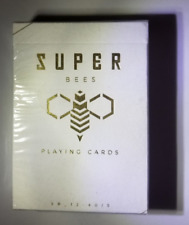 White Super Bees Playing Card Dec,  B9 Stock Gold Ink Hexagonal New Ellusionist picture