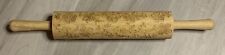 Engraved Wooden Rolling Pin Embossed Dough Roller Carved Mold Floral picture