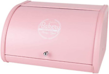 Pink Metal Bread Box/Bin/Kitchen Storage Containers with Roll Top Lid (Pink) picture