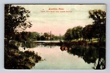 Taunton MA-Massachusetts, Three Mile River near Insane Asylum, Vintage Postcard picture