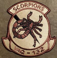 USN NAVY PATCH VAQ-132 ELECTROMAGNETIC ATTACK SQDN SCORPIONS SUBDUED DESERT NOS picture