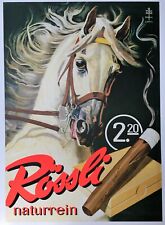 Original 1960s Rossli Cigar Poster, Beautiful Colors and Condition picture