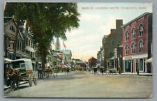 Main St Looking South Plymouth Mass  Horse Buggy Divided Back Vintage Postcard picture