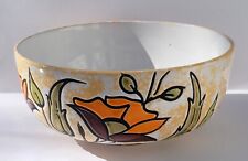 Vintage 1960 Alvino Bagni Pottery Bowl Wax Resist Raised Poppy Design  picture